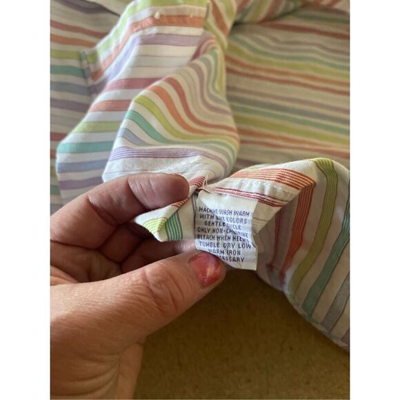 Alan Flusser Mens Multi Color Stripes Buttons Up Long Sleeve Shirt Size L - Picture 9 of 10